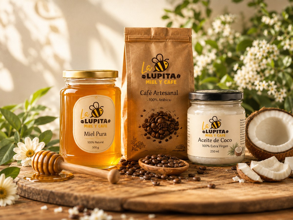 Productos naturales La Lupita en mesa artesanal